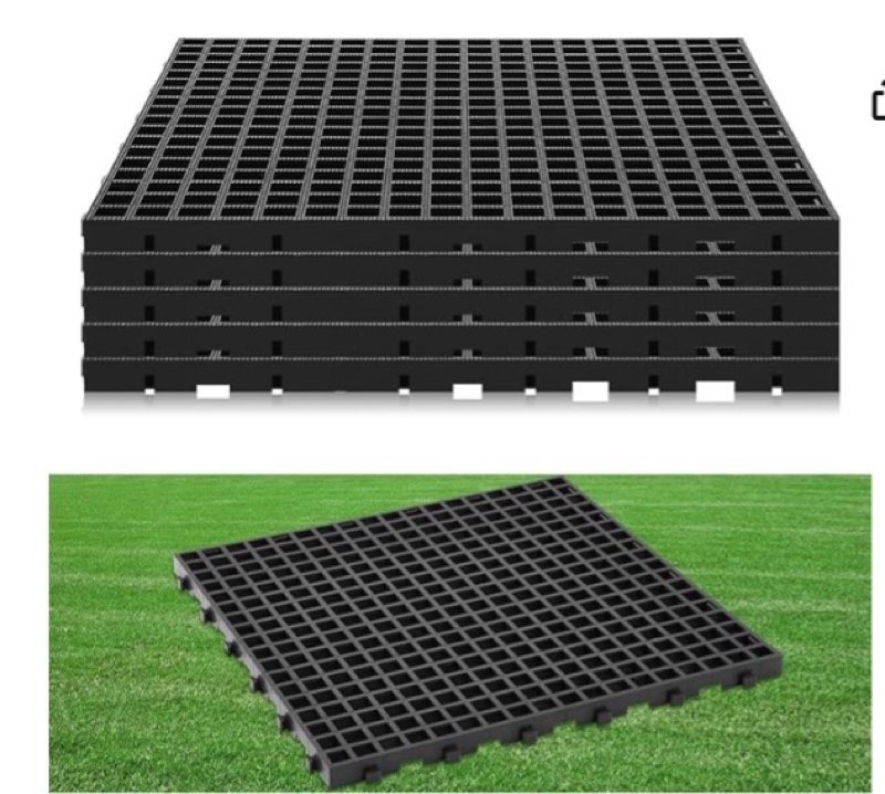 Wesnoy 5 Pcs 23.6 x 23.6 in Heavy Duty Ground Protection Mats Drive on Lawn Grid, Heavy Weight Drain
