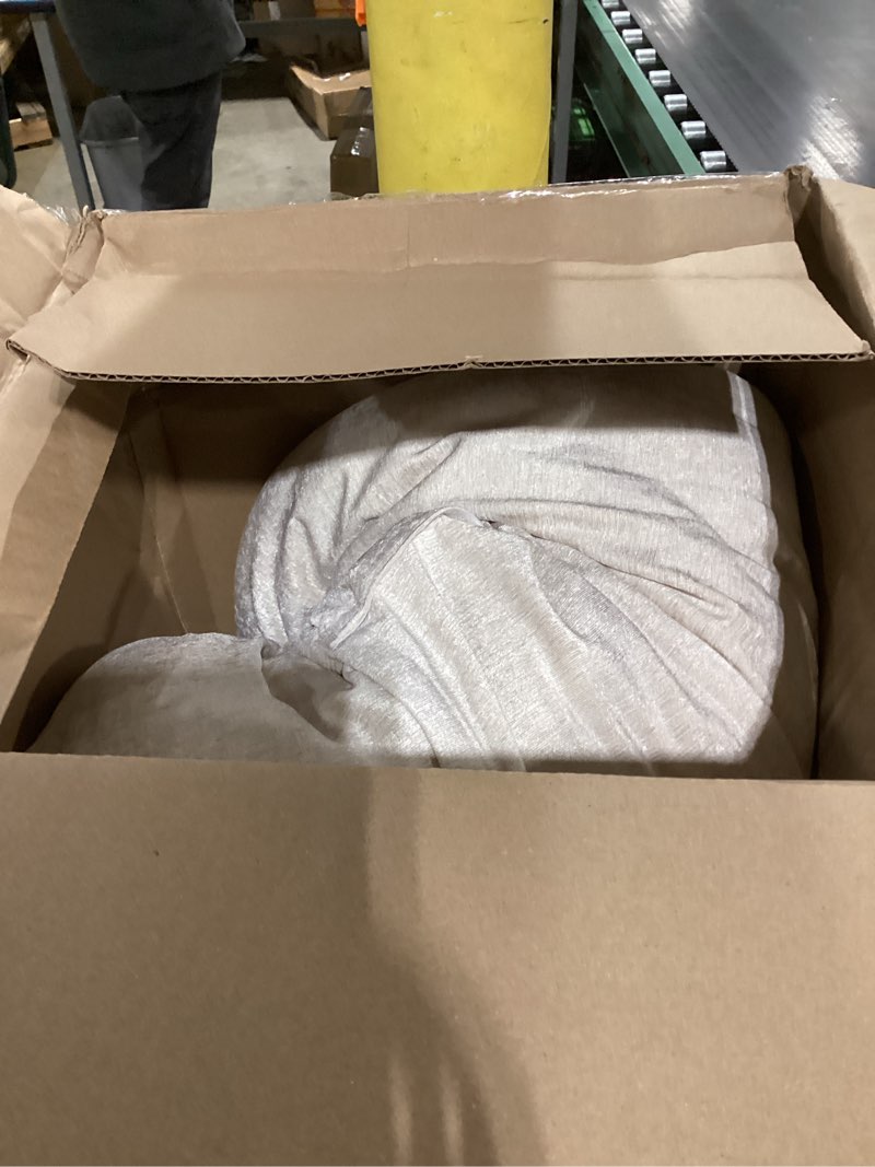 Condition photo showing Good Condition for Intelligent Design Edelia Foldable Poly Chenille Light Weight Lounge Floor Pillow Cushion Tufted Seat for Meditation, Game Playing, Yoga, Reading with Travel Wrap, 74x27, Ivory 27"W x 74"L Ivory