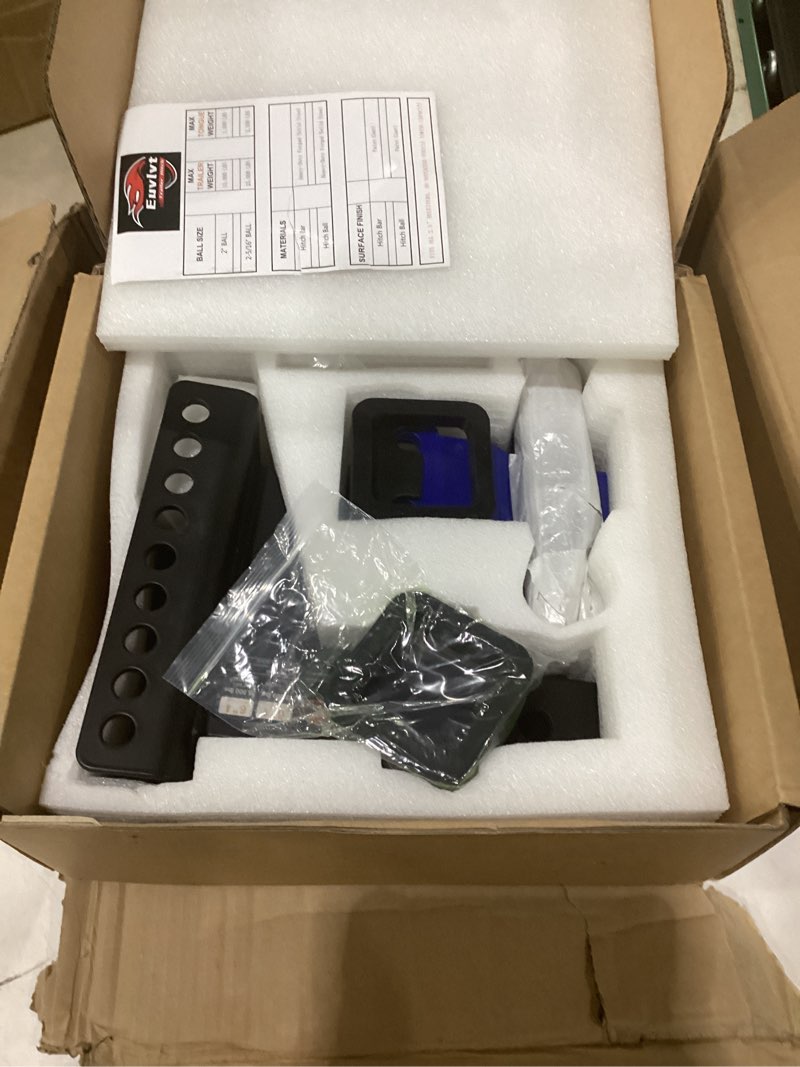 Condition photo showing New/Like New for adjustable trailer hitch -drop hitch (fits 2.5-inch receiver) -6" drop/rise tow hitch, 2" & 2-5/16" ball hitches for trucks -25,000 gtw hitch ball mount with anti-theft locking hitch pins