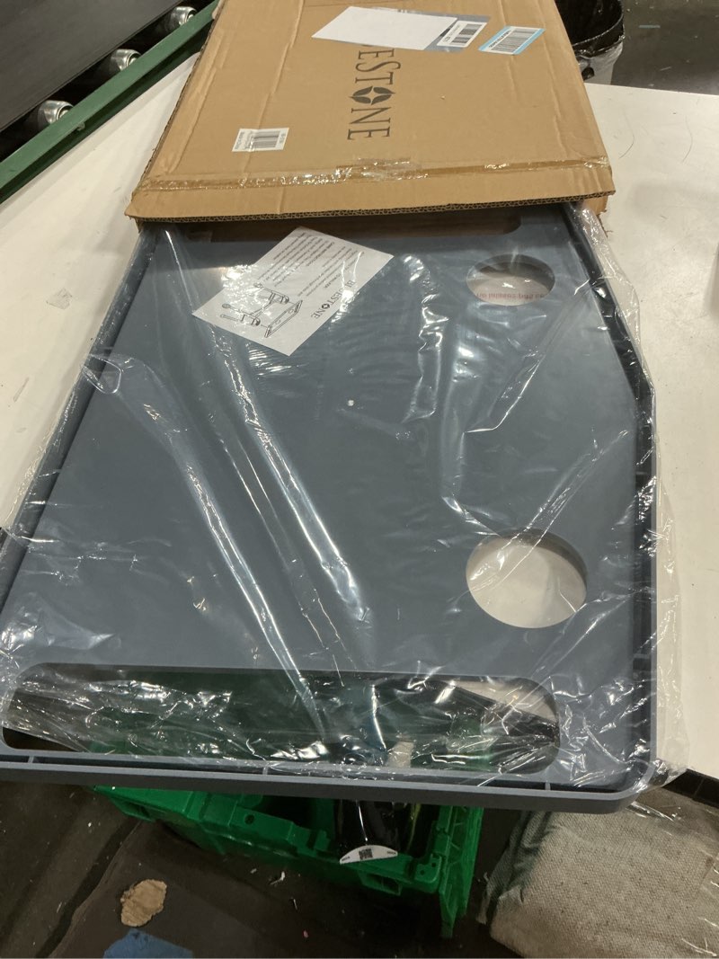 Condition photo showing Good Condition for bluestone walker tray- upright with holders-universal table fits most standard folding walkers-home mobility medical equipment accessories, 1 count (pack of 1)