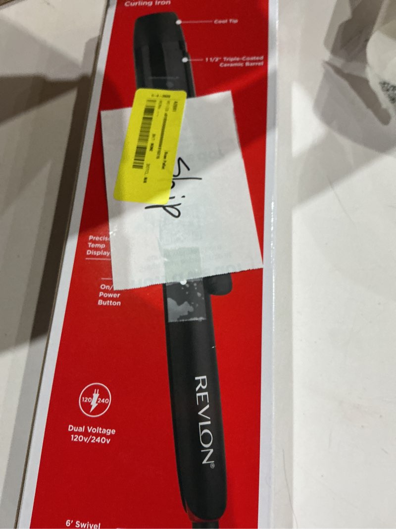 Condition photo showing Good Condition for revlon smoothstay 1-1/2" coconut oil-infused curling iron, black
