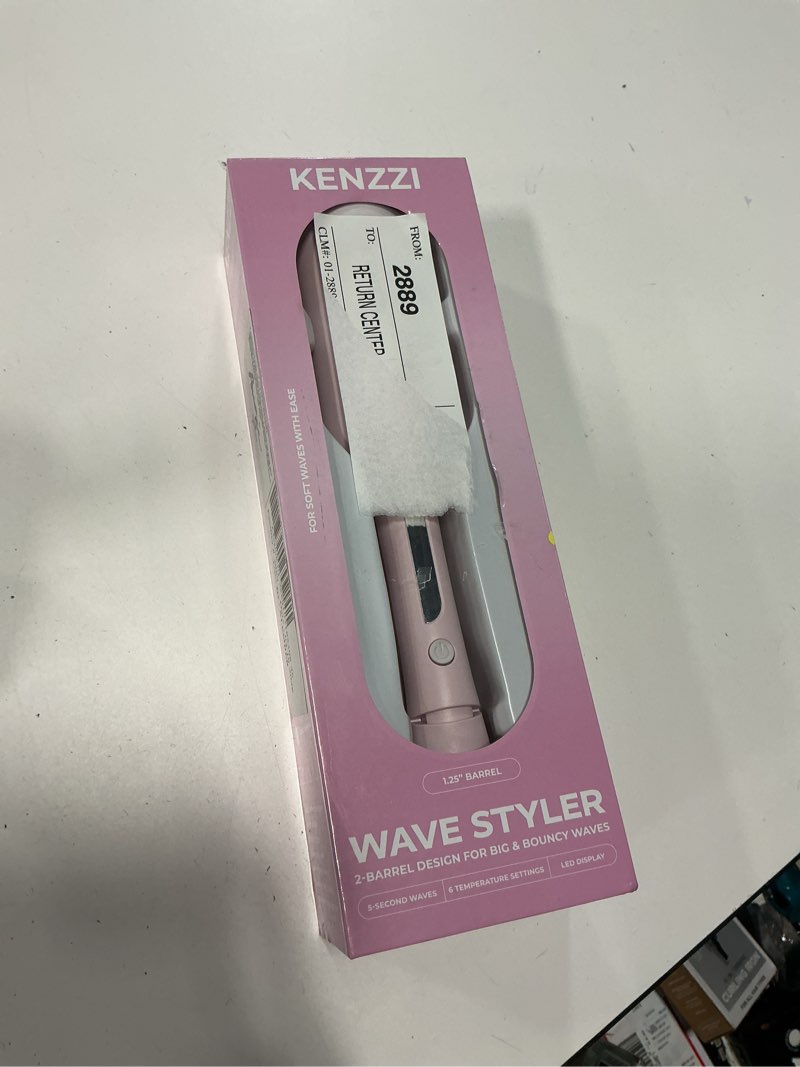 Condition photo showing As Is for wavytalk power wave hair crimper, curling iron hair crimper waver, ventilation design for less damage, ionic reduces frizz, effortless-curler, dual voltage crimping iron, pink