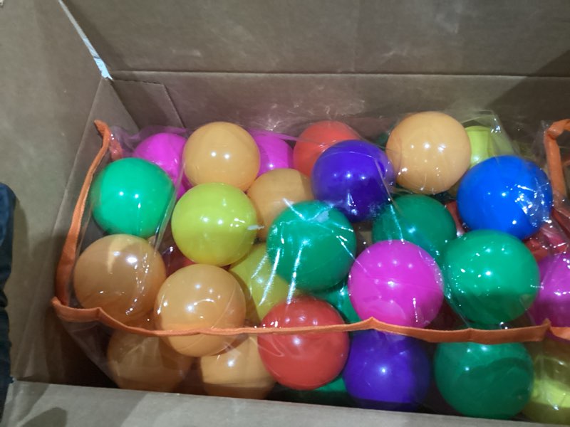 Condition photo showing New/Like New for Vanland Ball Pit Balls for Baby and Toddler Phthalate Free BPA Free Crush Proof Plastic - Multicolored Pit Balls in Reusable Play Toys for Kids with Storage Bag Bright Colors 100 Balls