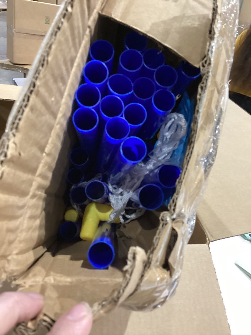 Condition photo showing As Is for 2-in-1 Knee Ice Hockey Set Rink Soccer Ball Indoor Mini Goals Set Include 2 Knee Hockey Sticks, 2 Goals, 12 Side Panels and an Inflatable Soccer Ball