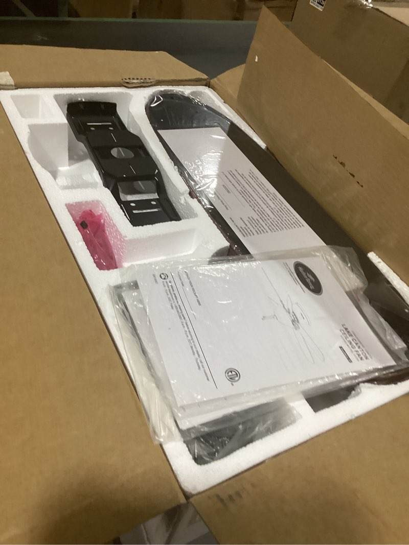 Condition photo showing As Is for Harbor Breeze Lake Canton 52-in Bronze with Mink/Espresso Blades Flush Mount Ceiling Fan