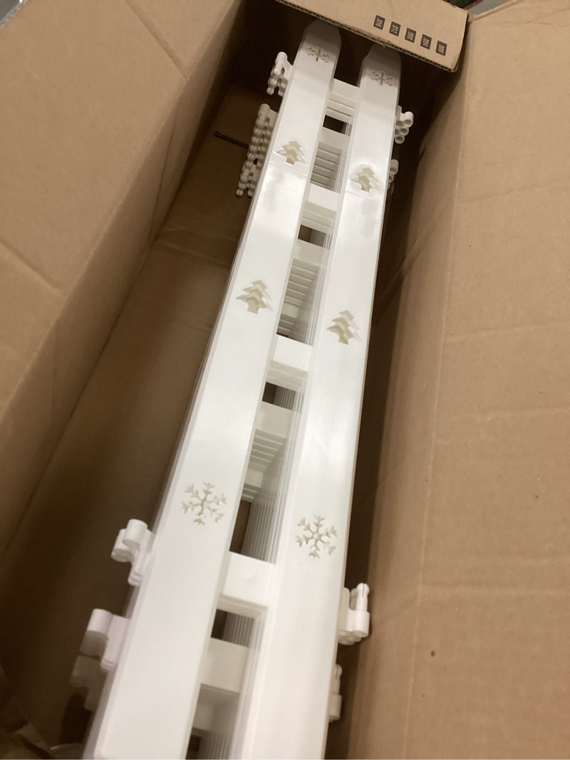 Condition photo showing Good Condition for 24" Extra Tall Fence for Christmas Tree,12PCS White Picket Fence Gate Barrier with Snowflakes&Tree Patterns Christmas Tree Gate for Pets(24" H x 5" W Each) 24inches-12PCS White