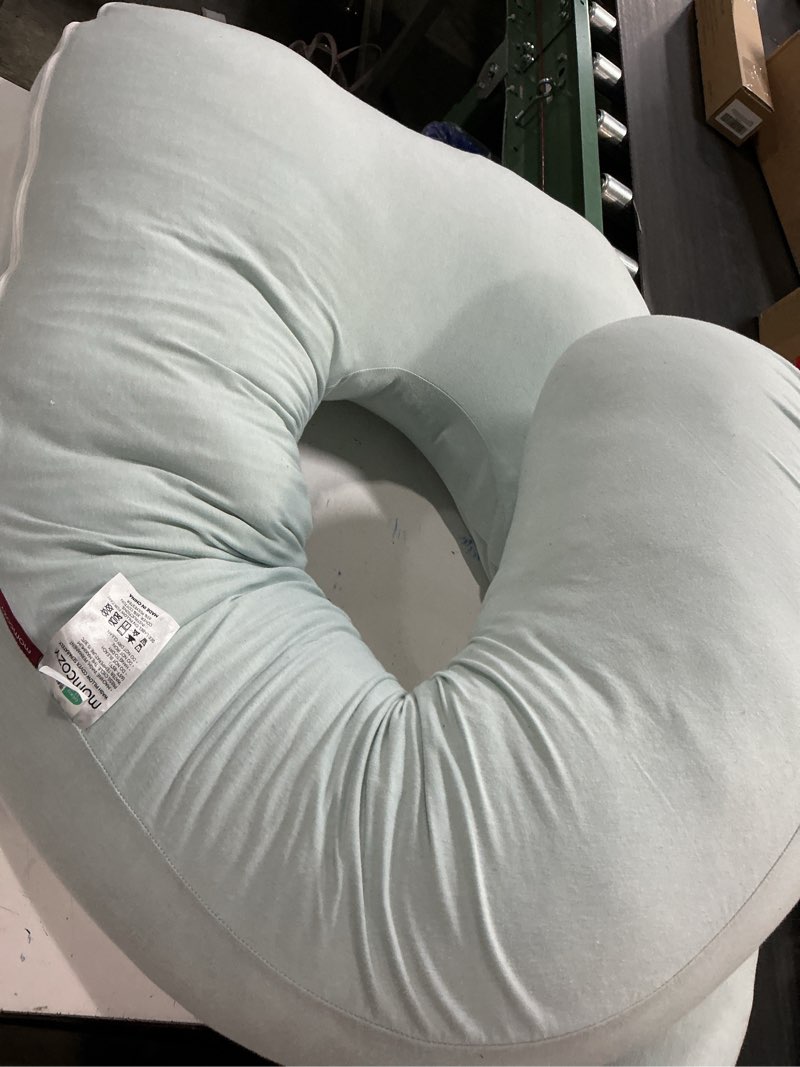 Condition photo showing As Is for momcozy pregnancy pillows for sleeping, u shaped full body pillow for pregnancy women with removable jersey cotton cover, 57 inch maternity pillow, light blue