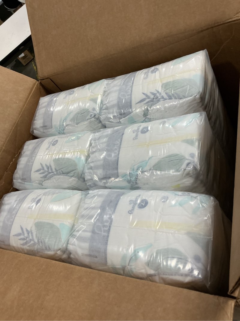 Condition photo showing New/Like New for pampers pure baby diapers, size 2 (12-18 lbs), 186, up to 100% leakproof, premium hypoallergenic soft diapers size 2 186