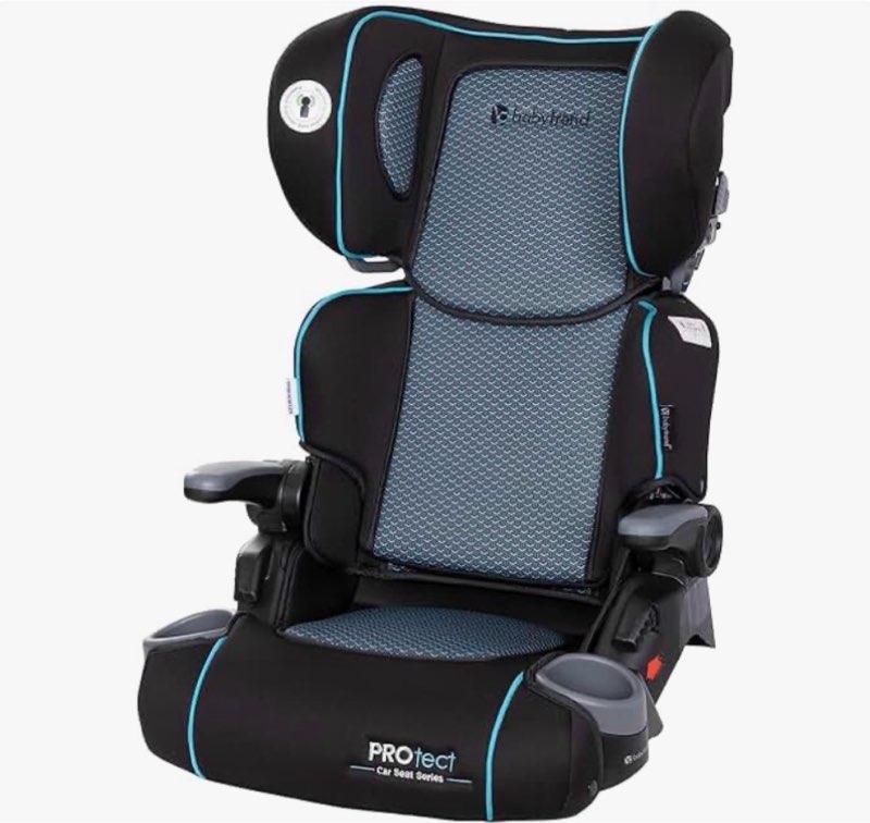 baby trend protect 2-in-1 booster seat, grey tech – lightweight belt-positioning design, cushioned c