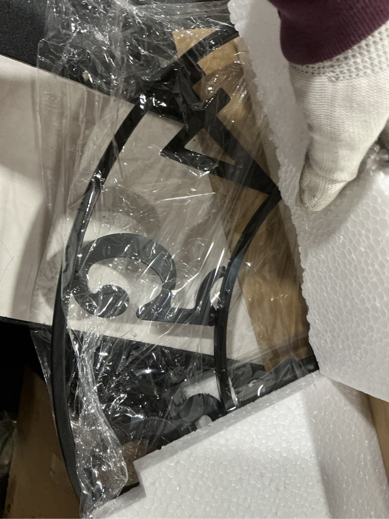 Condition photo showing Good Condition for leike large wall clock, 18.5" silent non-ticking, battery operated, oversized, decorative retro black metal clock for living room,farmhouse, dinner room,indoor, outdoor(47cm, black arabic number) 19 inch black-arabic number