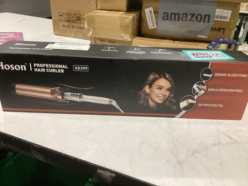 Condition photo showing Good Condition for hoson curling iron 2 inch large barrel for big curls, ceramic curling iron wand for long hair,dual voltage, 10 temp with lcd display white 2 inches