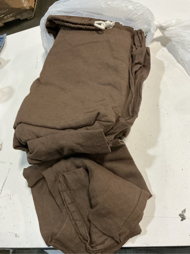 Condition photo showing As Is for european linen duvet cover set, king/cal king, espresso