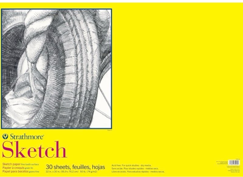 Strathmore 300 Series Sketch Paper Pad for Drawing, Artists, and Students - 22 x 30 inches, 30 Sheets