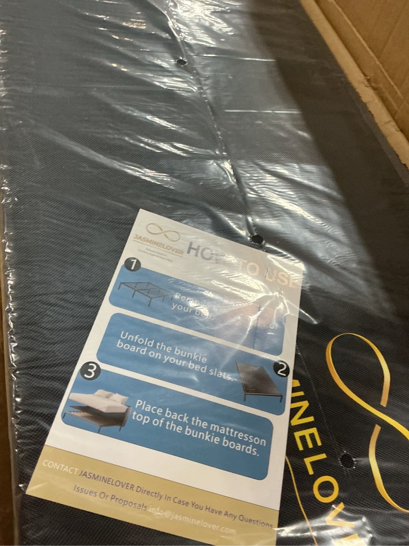 Condition photo showing New/Like New for bunkie board twin size 38x75- heavy duty reinforced wood bed boards for under mattress, universal sleeper sofa support board with anti-sag design for metal bed frame, platform beds&pull out couches twin-size (38x75")