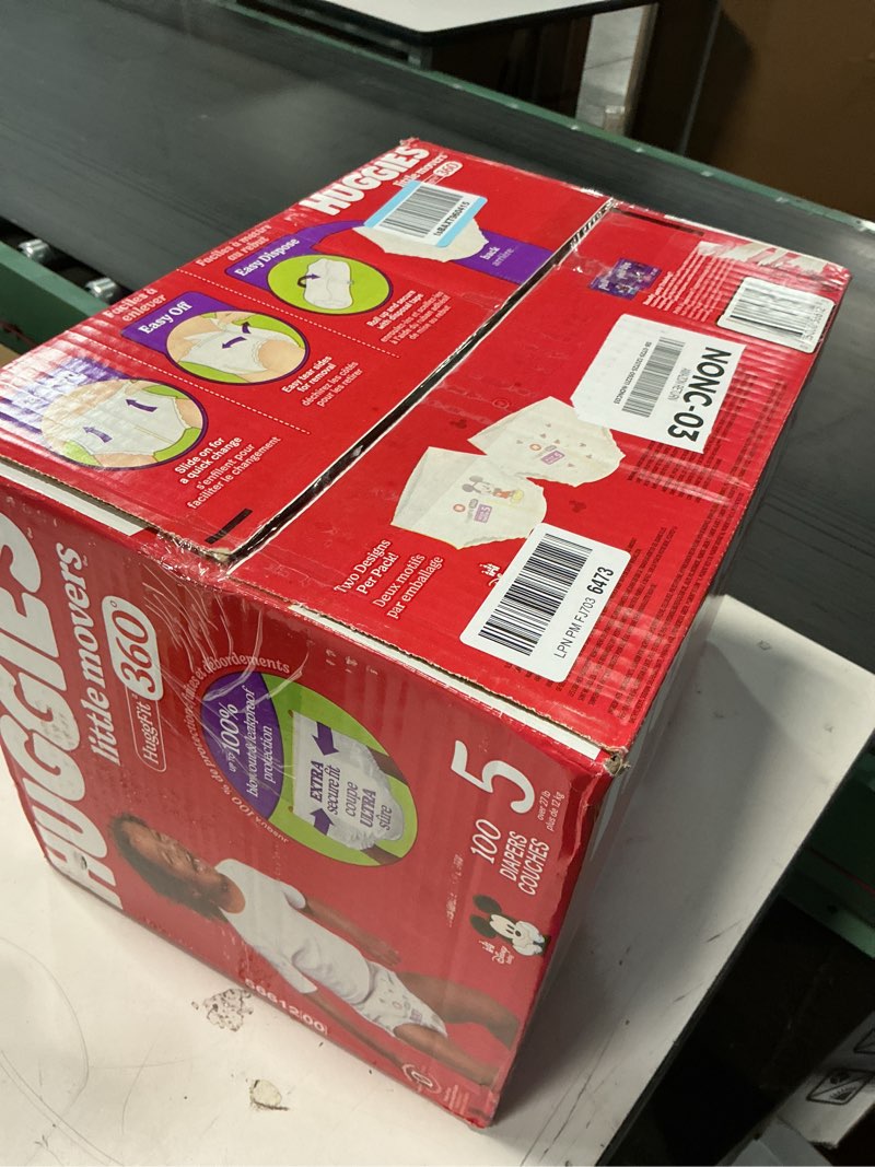 Condition photo showing New/Like New for Huggies Little Movers HuggFit 360 Disposable Diapers - Size 5 - 100ct