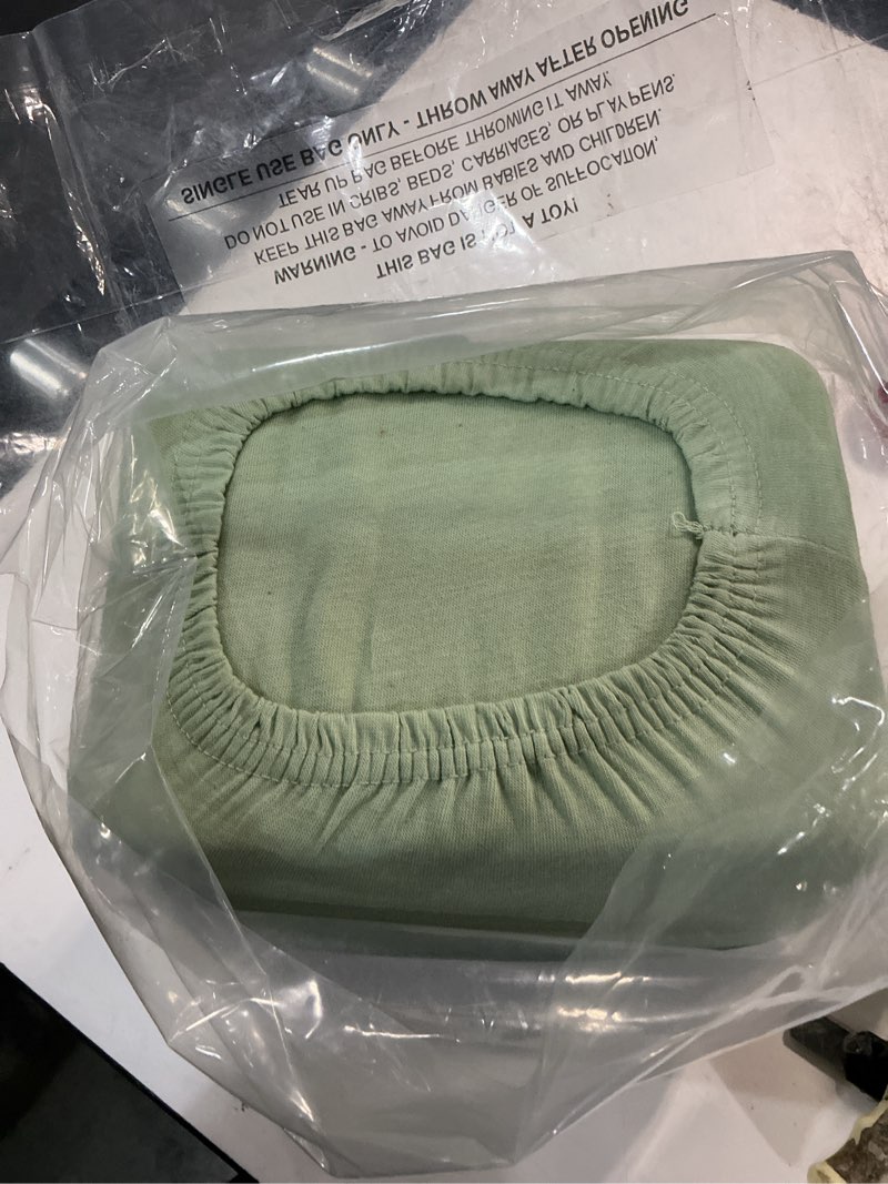 Condition photo showing Good Condition for Cotton Jersey Knit Full Sheet Set - Ultra-Soft, Stretchy, Heathered Melange Green Bed Sheets - Cozy, Soft T-Shirt Sheet & Pillowcase Set Full Green