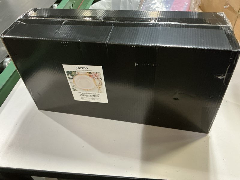 Condition photo showing New/Like New for 100PCS Pink Plastic Bowls - 12 oz Pink Gold Disposable Salad Bowls - Heavy Duty Disposable Soup Bowl - Fancy Plastic Ice Cream Bowl for Weddings Valentine's Day Parties Dinners Picnics