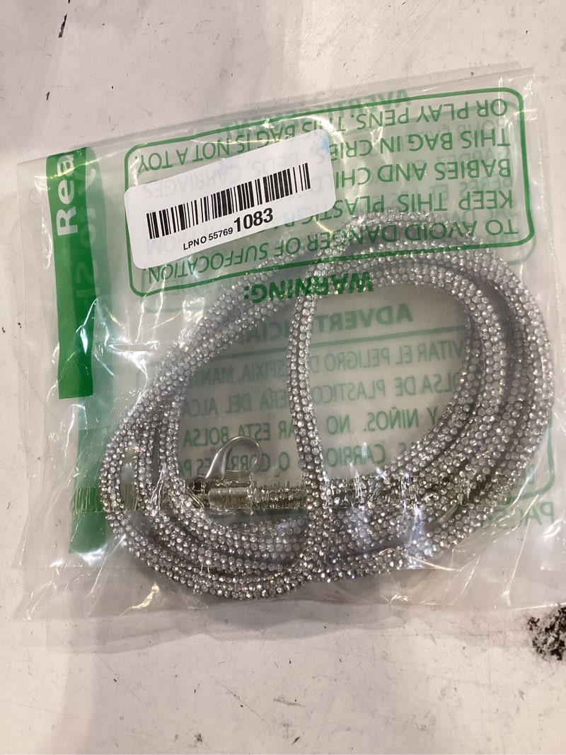 Condition photo showing Good Condition for phone crossbody lanyard, crystal cellphone lanyard with full rhinestone bling glitter, bling strap with tether patch for most cellphone handbag wallet?silver?