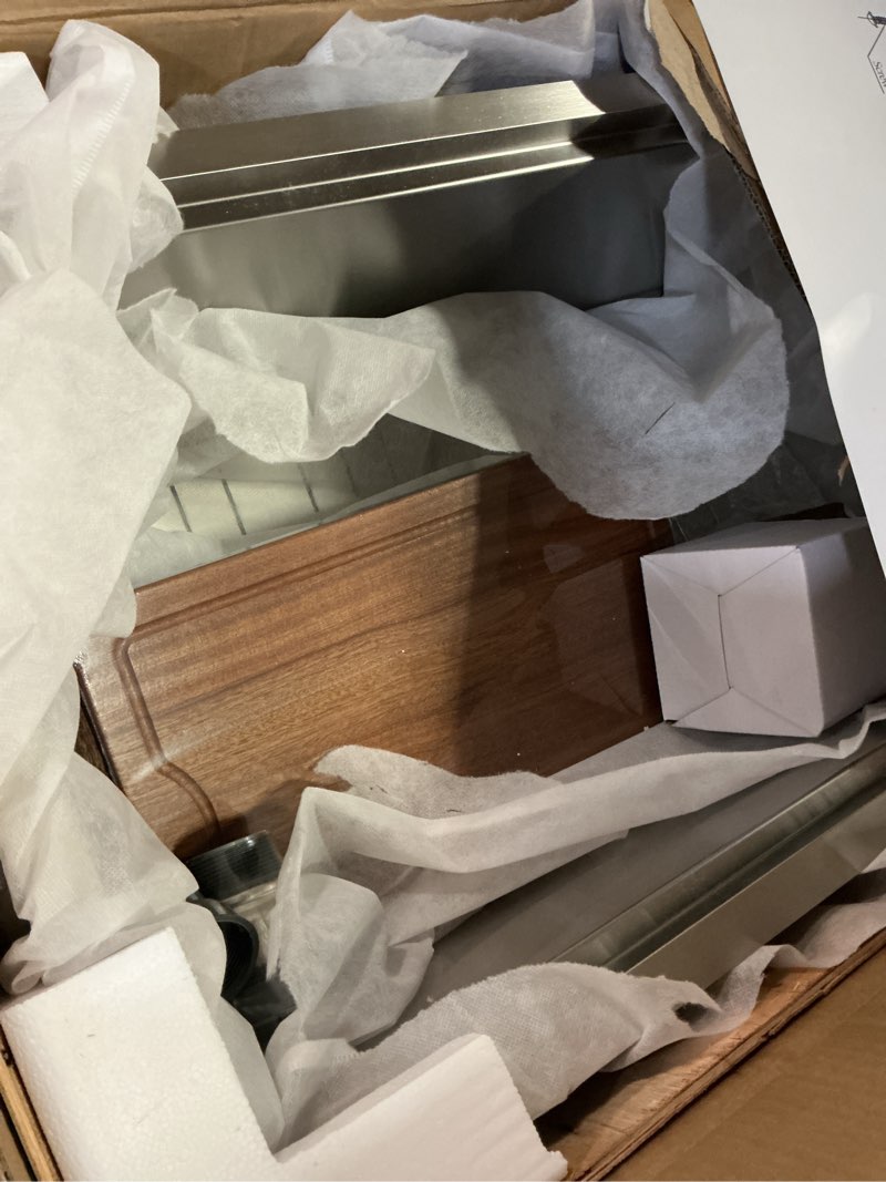 Condition photo showing Good Condition for 28 inch undermount kitchen sink - 16 gauge satainless steel kitchen sink undermount 28x18,10 inch deep single bowl workstation sinks with accessories 28"(l) x 18"(w) x 10"(d) stainless steel