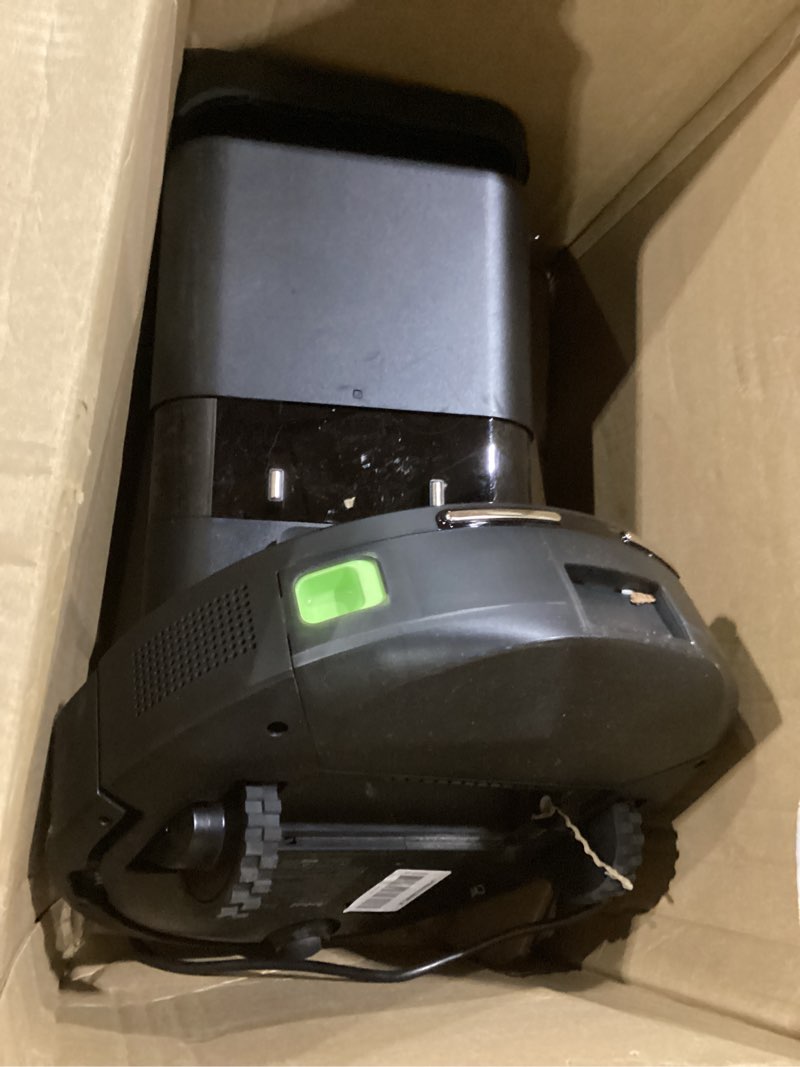 Condition photo showing As Is for not tested***shark av2501s ai ultra robot vacuum, with matrix clean, home mapping, 30-day capacity hepa bagless self empty base, perfect for pet hair, wifi, dark grey matrix clean auto empty (30 days)