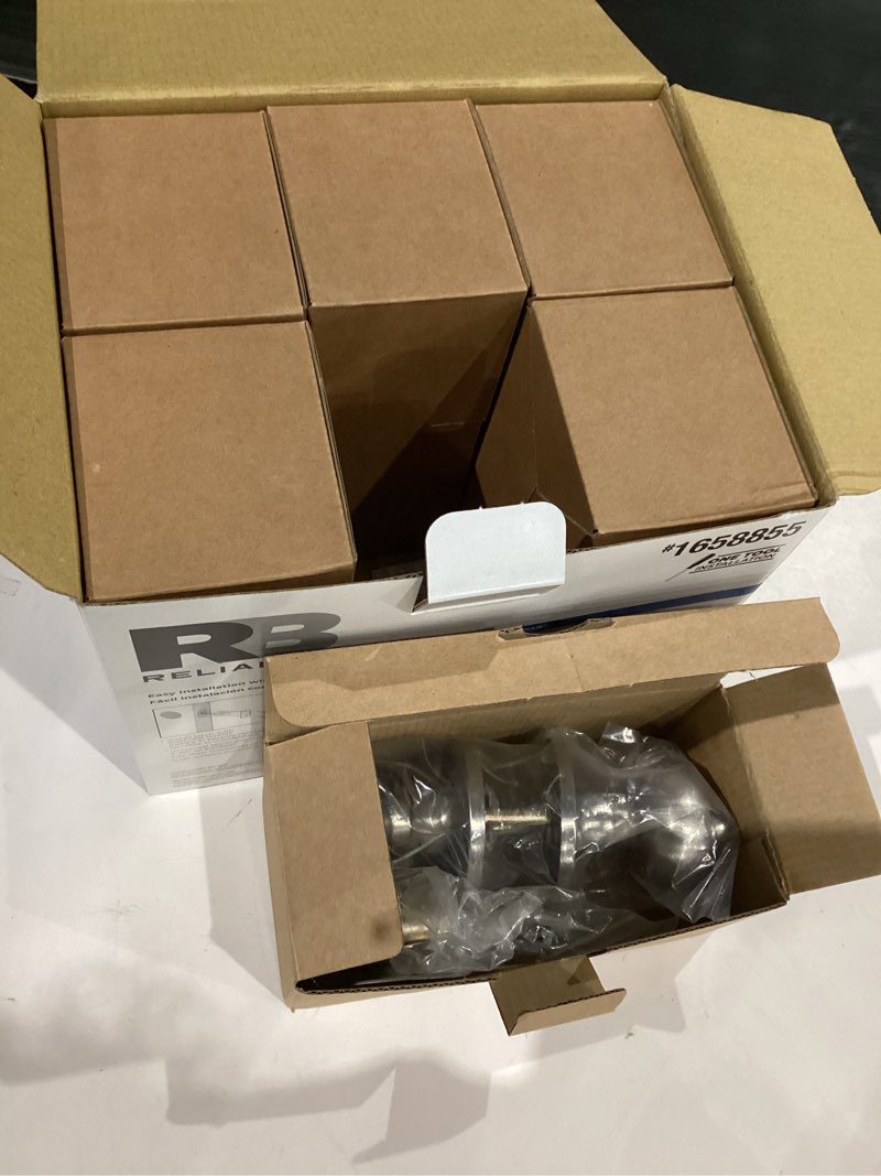 Condition photo showing Good Condition for reliabilt baron satin nickel interior or bed/bath privacy door knob contractor pack 6 -pack