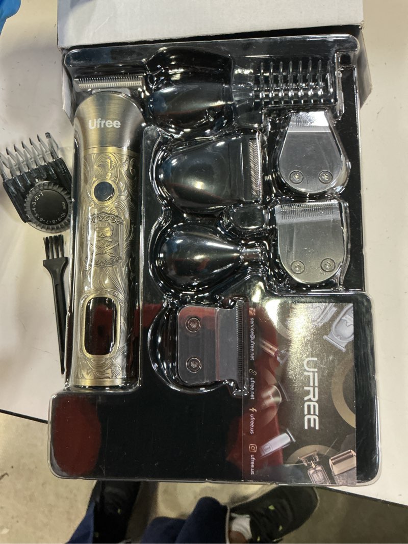 Condition photo showing Good Condition for ufree beard trimmer for men, electric razor shaver, cordless hair clipper shaving kit for mustache body nose ear hair facial, adjustable beard grooming kit birthday gifts for men bronze