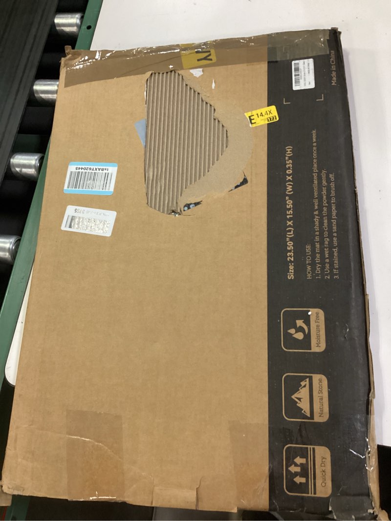 Condition photo showing New/Like New for stone bath mat, diatomaceous earth shower mat, fast drying, super absorbent, anti-slip stone bath mats for bathroom, kitchen, easy to clean, (23.5"x15.5", slate) slate-no pattern