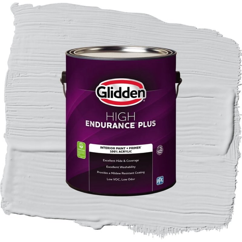 glidden hep elemental / gray, semi-gloss interior paint with primer