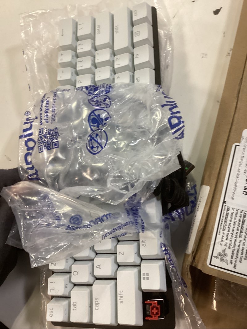 Condition photo showing As Is for razer huntsman mini special edition, 60% optical gaming keyboard (linear red switch) (renewed)