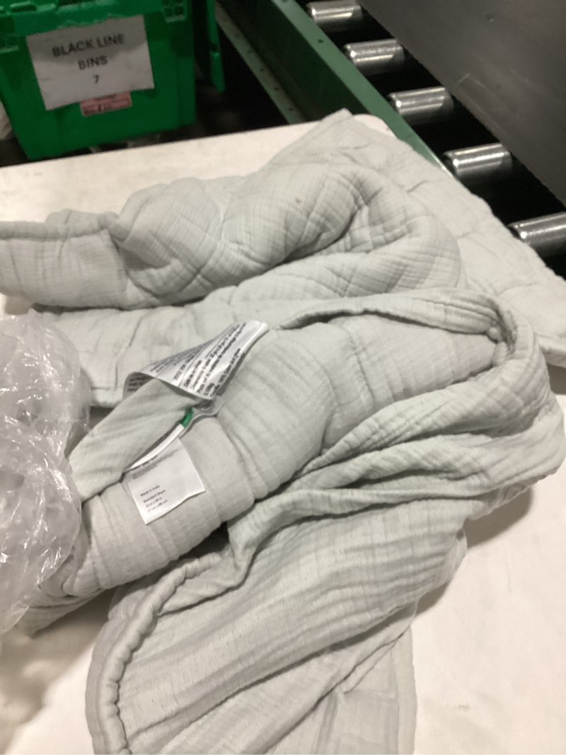 Condition photo showing Good Condition for quince standard organic cotton gauze box quilt sham set light grey