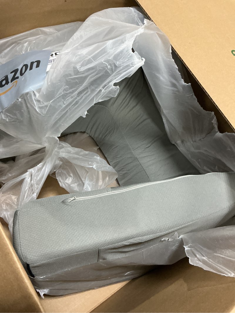 Condition photo showing Good Condition for Reading Pillow for Gaming, Extra Large Laptop Pillow for Adult, Memory Foam Lap Desk Gaming Pillow for Reading, Working, Playing Steam Deck Switch or Sitting in Bed Floor Sofa(Grey) Reading Pillow - Large - Grey
