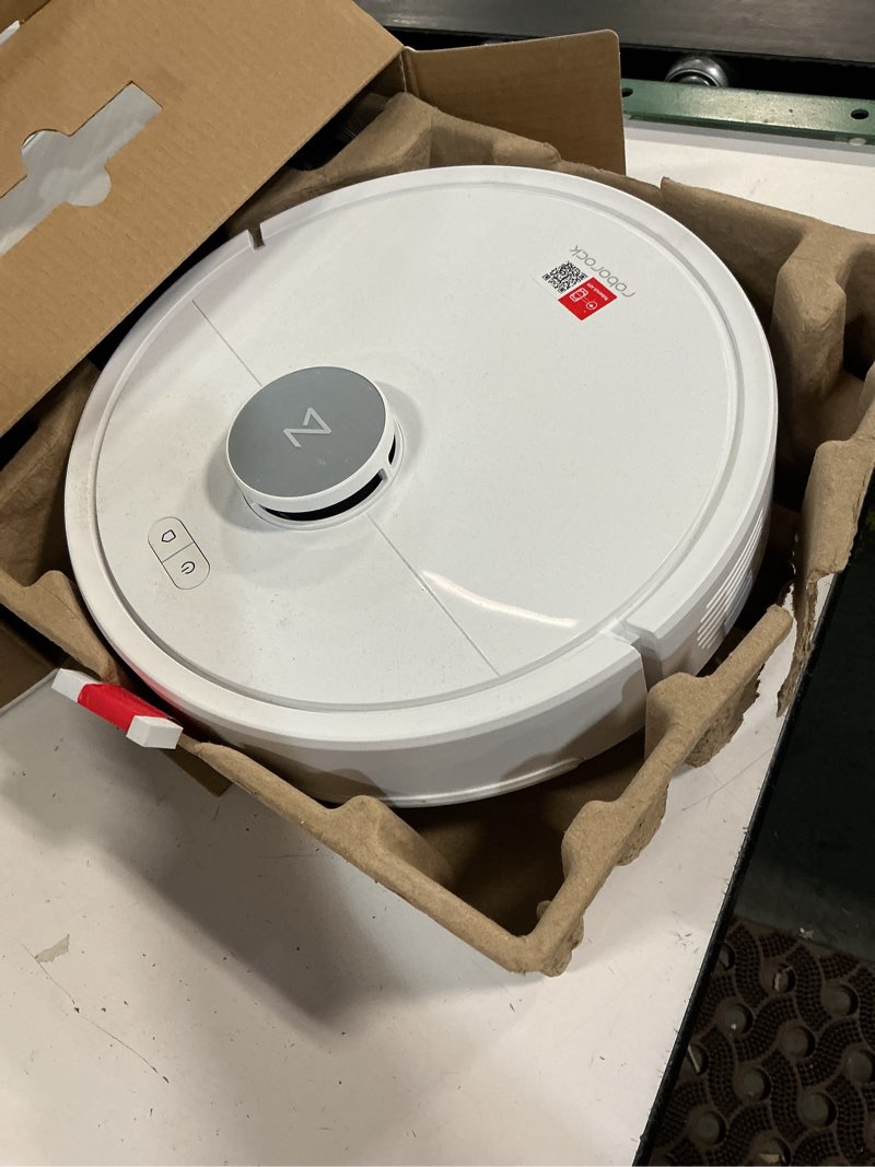 Condition photo showing As Is for roborock q7 l5 robot vacuum and mop combo, 8,000pa suction, upgraded from q5 pro, dual anti-tangle system, lidar navigation, no-go zones, self-charging robotic vacuum cleaner, white white02