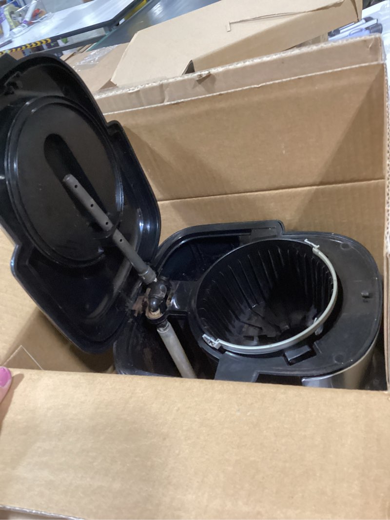 Condition photo showing As Is for black+decker 12-cup thermal coffeemaker, black/silver, cm2035b