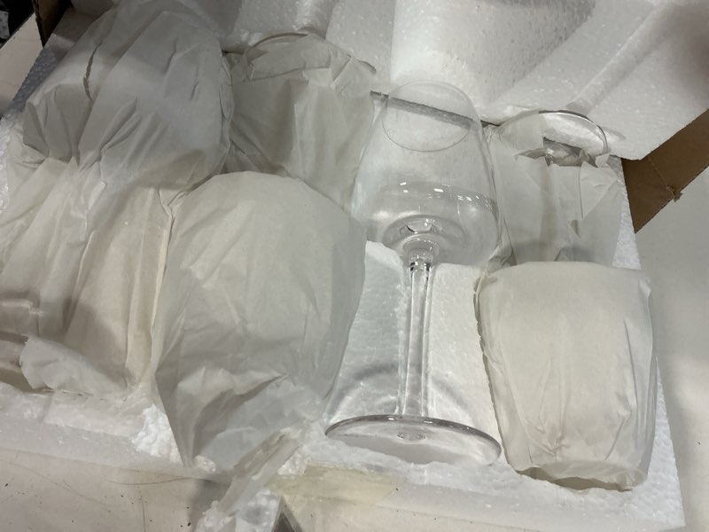 Condition photo showing Good Condition for mikasa cora set of 4 white wine glasses 13 ounces clear