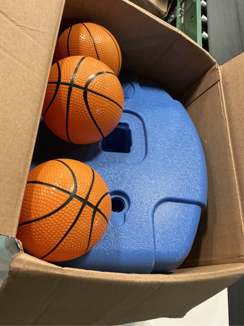 Condition photo showing Good Condition for hyes toddler basketball hoop, adjustable height indoor basketball hoop for kids 1-3, foldable mini basketball goal with 3 balls, outdoor poolside sport toy, birthday for baby boys girls without scoreboard & led