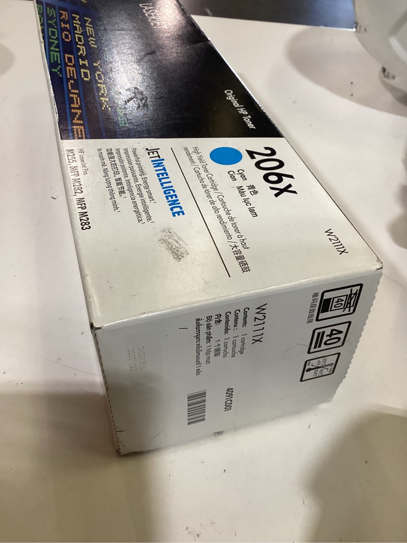 Condition photo showing New/Like New for hp 206x high yield cyan original laserjet toner cartridge, ~2,450 pages, w2111x