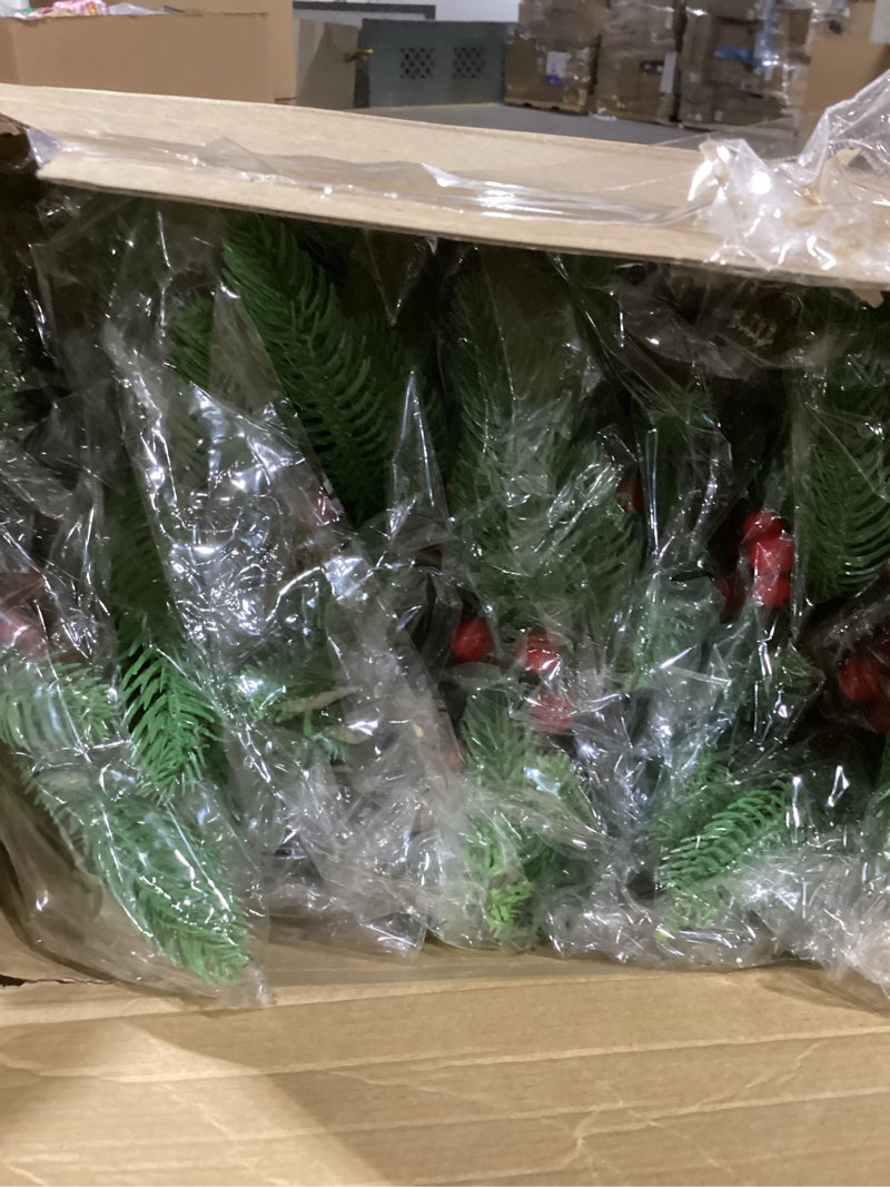 Condition photo showing Good Condition for Lyrow 8 Pcs Christmas Artificial Swags 24" Xmas The Cordless Prelit Stairway Swag Teardrop Trim Wreath Door Stair Swag Garland Christmas Swags for Outdoor Home Garden Decor(Red,Ribbon) Red Ribbon