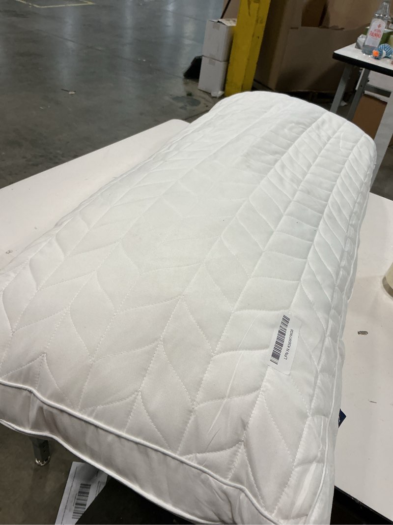 Condition photo showing As Is for ZonLi Adjustable Memory Foam Body Pillow for Adults, Firm Support Long Pillow for Side Sleepers, Elegant Quilted 20x54 inch Full-Length Pillow with Washable Cover, White