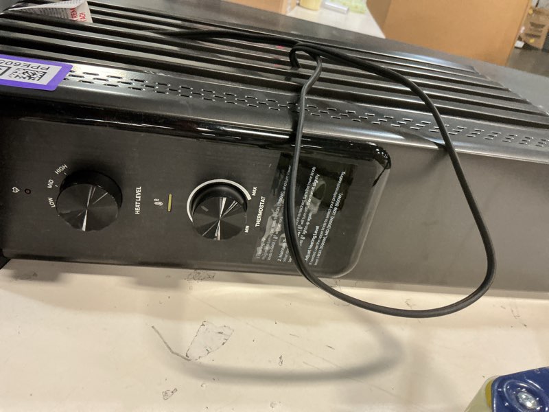Condition photo showing As Is for DREO Radiator Heater, Dual Knobs, 8 Safety Protection, 1500W Electric Space Heaters for Indoor Use Large Room, Energy Saving, Quiet Oil Filled Radiator for Bedroom, Adjustable Thermostat Gray