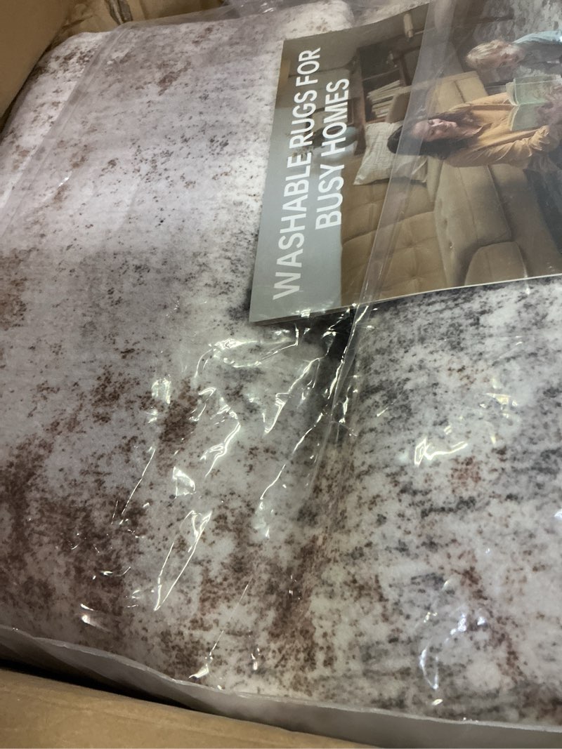 Condition photo showing New/Like New for dmoyest area rug living room rugs - 8x10 washable large soft indoor neutral modern abstract low pile rug carpet for bedroom dining room farmhouse home office - brown grey brown grey 8' x 10' (rectangular)