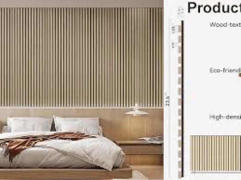 ritollo 4 pack wood panels for wall, 47.2"×23.6"×0.7" wood slat acoustic panels for wall, soundproof panels, 3d fluted panels for interior wall decor (natural walnut