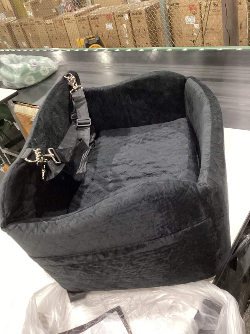 Condition photo showing Good Condition for lealchum large dog car seat,memory foam cushion car seat for 2 small dogs,comfy car dog bed with side pocket and 2 clip-on safety leashes,easy to install cars seat for dogs(black, large) black large