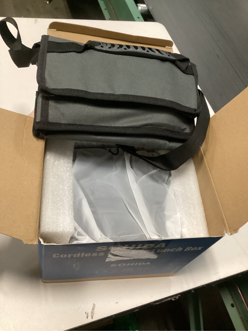 Condition photo showing New/Like New for 100W Cordless Electric Lunch Box for Adults & Men, Rechargeable Battery Powered Heated Lunch Box, 1.2L Portable Food Warmer Lunchbox with 5-Sided Heating for Work Car Outdoor Use