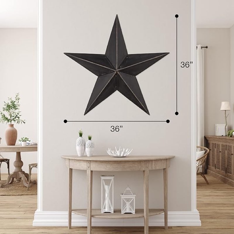the hearthside collection cwi gifts metal barn star - 36 inch galvanized hanging star - farmhouse