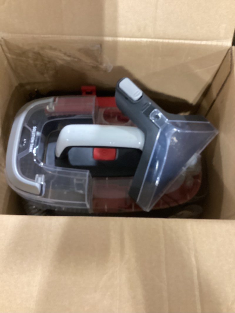 Condition photo showing As Is for Hoover CleanSlate Plus Portable Carpet + Upholstery Spot Cleaner Machine, Powerful Suction with Versatile Tools, Pet Stain Remover, Car and Auto Detailer, Pair with Hoover Carpet Cleaner Solution