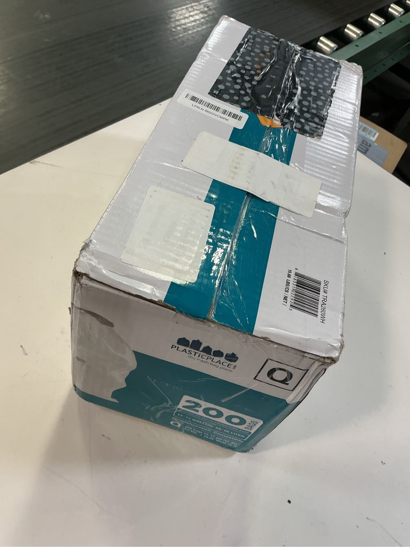Condition photo showing New/Like New for plasticplace custom fit trash bags compatible with simplehuman code q (200 count) drawstring garbage bags 13-17 gallon white, tear-resistant tall kitchen trash bags for garbage cans recycling 1.2 mil unscented 200 count (pack of 1)