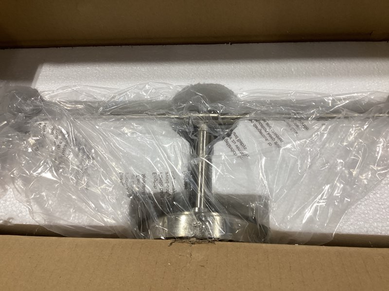 Condition photo showing Good Condition for Brushed Nickel Bathroom Vanity Light 3 Lights Bathroom Light Fixtures Over Mirror with Clear Glass Shade 22.4 inch Wall Sconces Lighting Bath(Exclude E26 Bulb) Brushed Nickel 3 Light