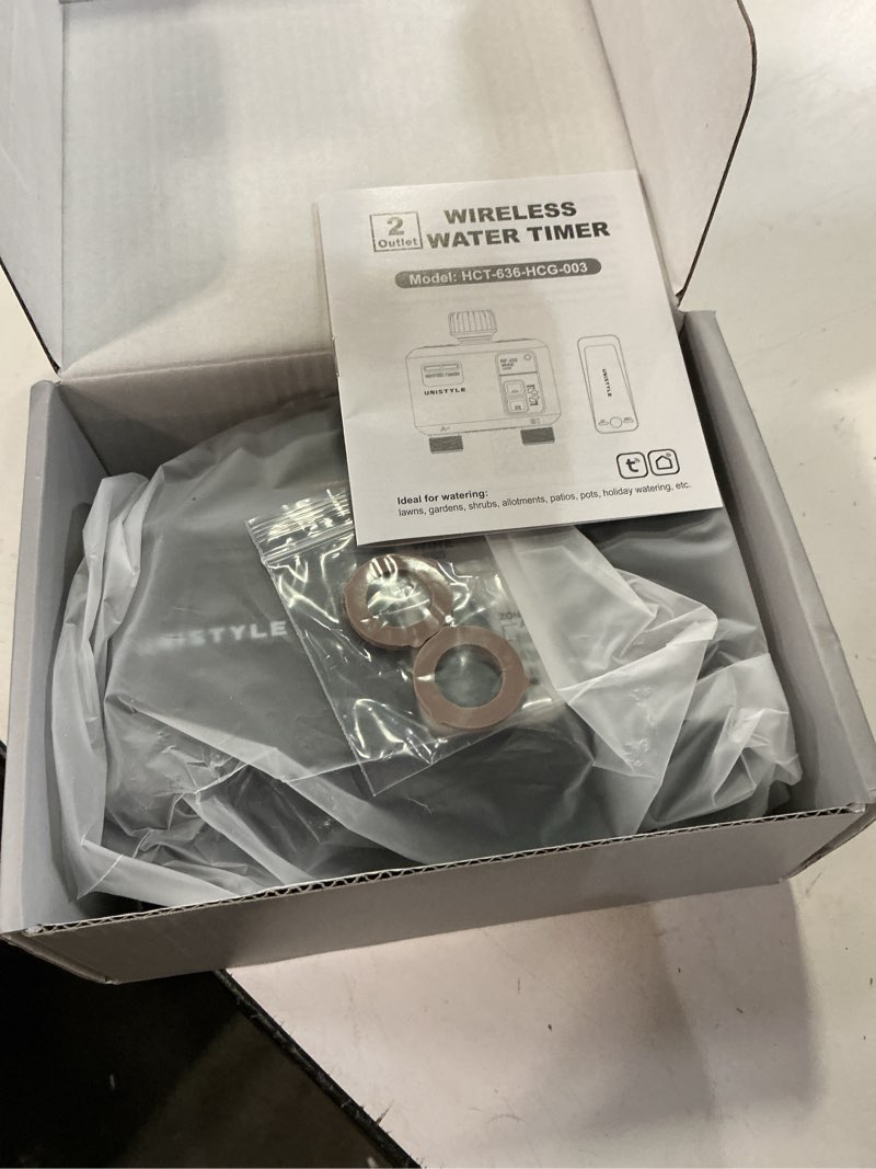 Condition photo showing Good Condition for [all-new 2027] 1700ft wifi sprinkler timer 2 zone, unistyle smart hose timers compatible alexa & google voice and app control, water timer for garden hose with auto & manual modes for garden lawn 2 outlet
