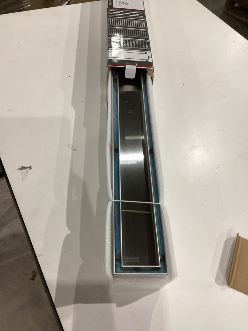 Condition photo showing New/Like New for neodrain 24-inch linear shower drain with tile insert grate,brushed 304 stainless steel rectangle shower floor drain, linear drain with leveling feet, hair strainer brushed 24 in
