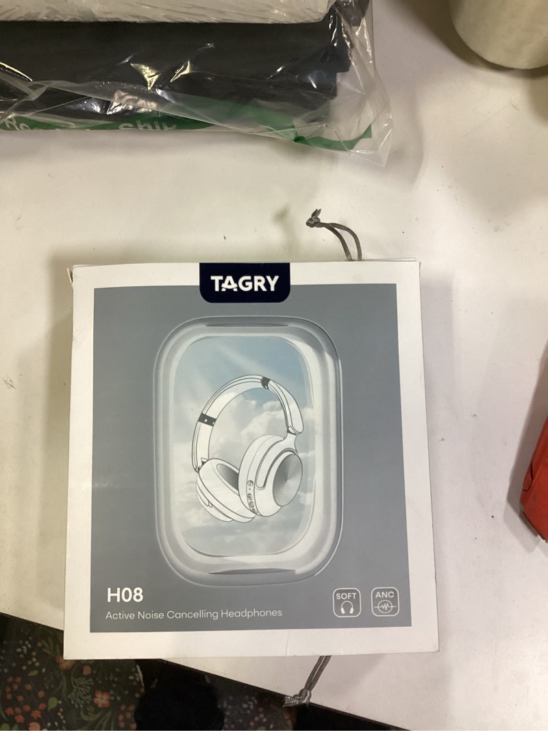 Condition photo showing New/Like New for TAGRY Hybrid Active Noise Cancelling Bluetooth Headphones 100H Playtime Wireless Over Ear Headphone with Fast Charging Hi-Res Audio Headsets Comfort Earcups for Commute Travel Office Phone PC Black